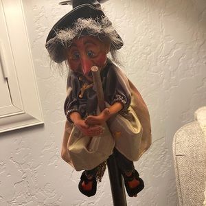 Vintage Y2K DEPT 56 Halloween Decor 12" Witch Doll Figurine Porcelain & Resin